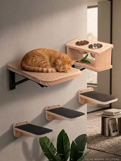 The Sky-High Haven: Premium Wall-Mounted Cat Playground