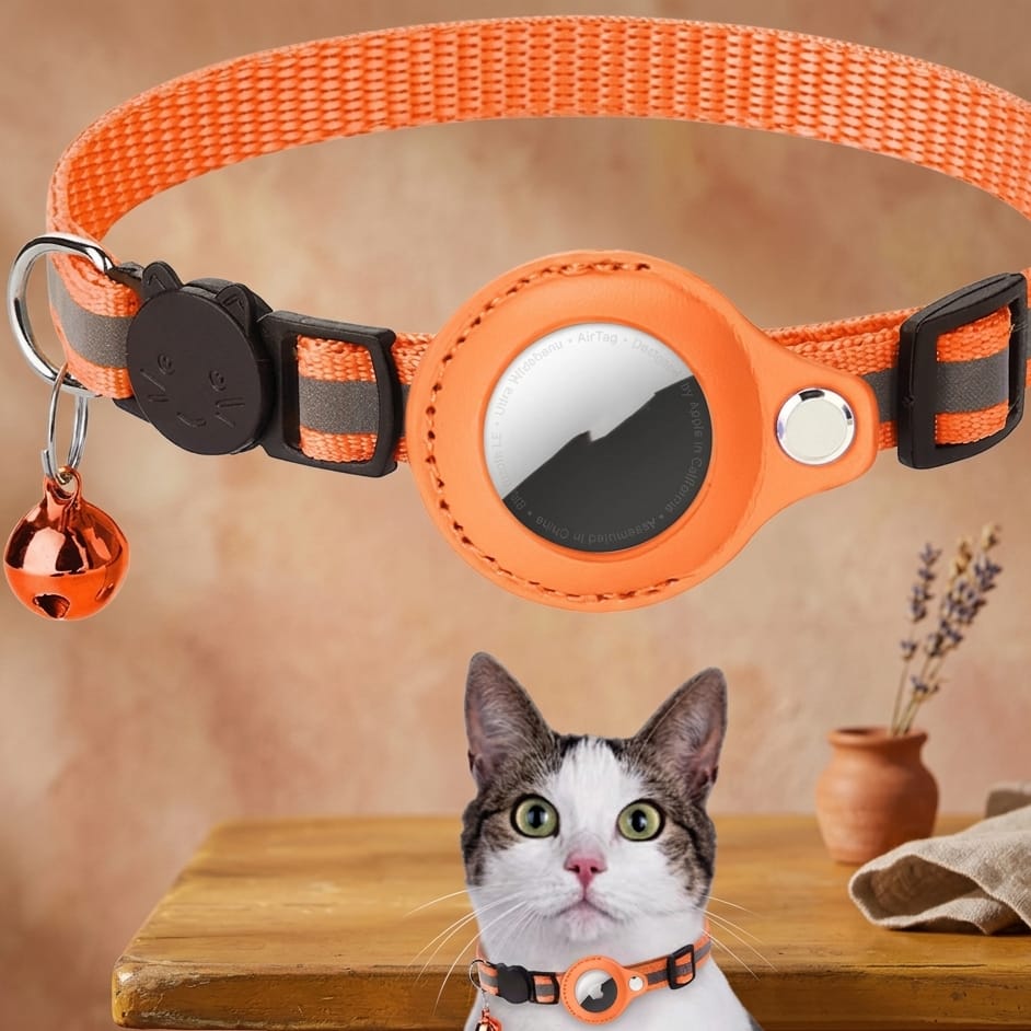 GlowGuard™ Reflective AirTag Collar - Never Lose Your Furry Friend Again
